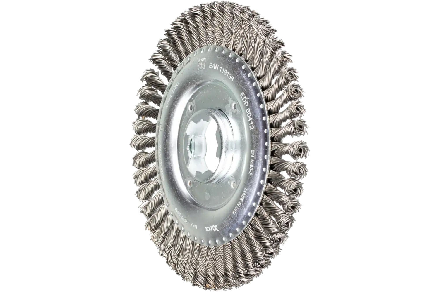 Picture of Pferd Stringer Bead Wheel Brush 4-7/8" Dia .020 Carbon Steel X-Lock